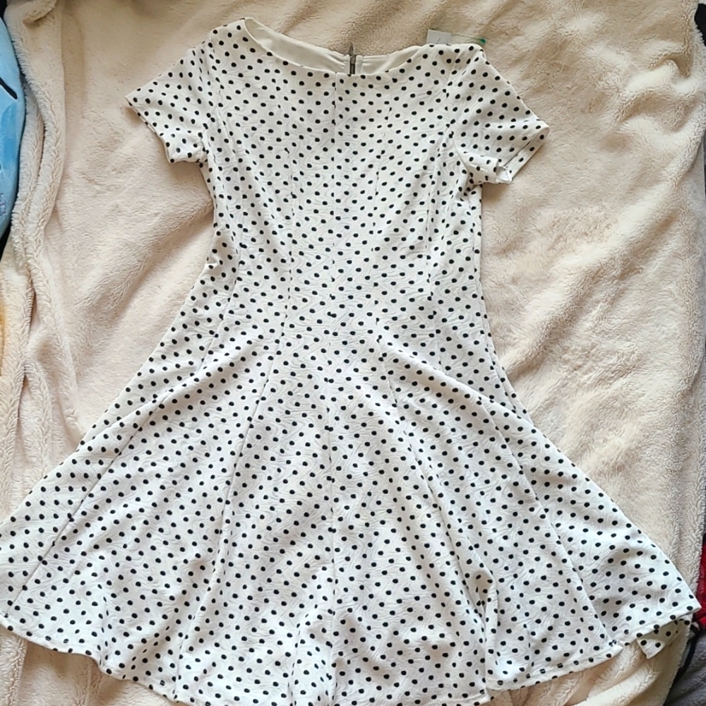 White Polka-dot Dress - Danny and Nicole